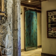 Turquoise Bathroom Barn Door
