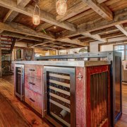 Reclaimed Barn Wood Bar, Vermont Interior Design