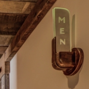Mens Sign Light, Vermont Interior Design